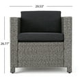 thumbnail image 5 of Eden Outdoor 4-Piece Dark Grey Wicker Patio Conversation Sets with Aluminum C-Shaped Tables, 5 of 9