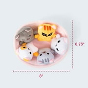 Emotional Support Pals Kitties, Plush Animal Toys, Includes 5 Plushies with Carrying Basket