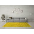 thumbnail image 3 of Ahgly Company Machine Washable Indoor Rectangle Abstract Yellow Modern Area Rugs, 5' x 7', 3 of 4