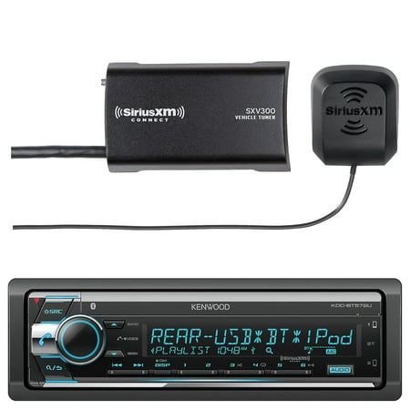 Kenwood KDC-BT572U In Dash CD Player AM/FM Bluetooth Radio Stereo Receiver With Sirius SXV300-V1 Vehicle Satellite Radio