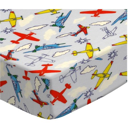 SheetWorld Fitted Sheet (Fits BabyBjorn Travel Crib Light) - Kiddie Airplanes