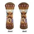 thumbnail image 5 of Uorisanigo Golf Headcovers Premium Leather Driver Cover Fariway Wood Headcover Hybrid Head Covers, Waterproof Elastic Ethnic Highland Cow Aztec Golf Club Head Covers Accessories, 3 Pcs, 5 of 7
