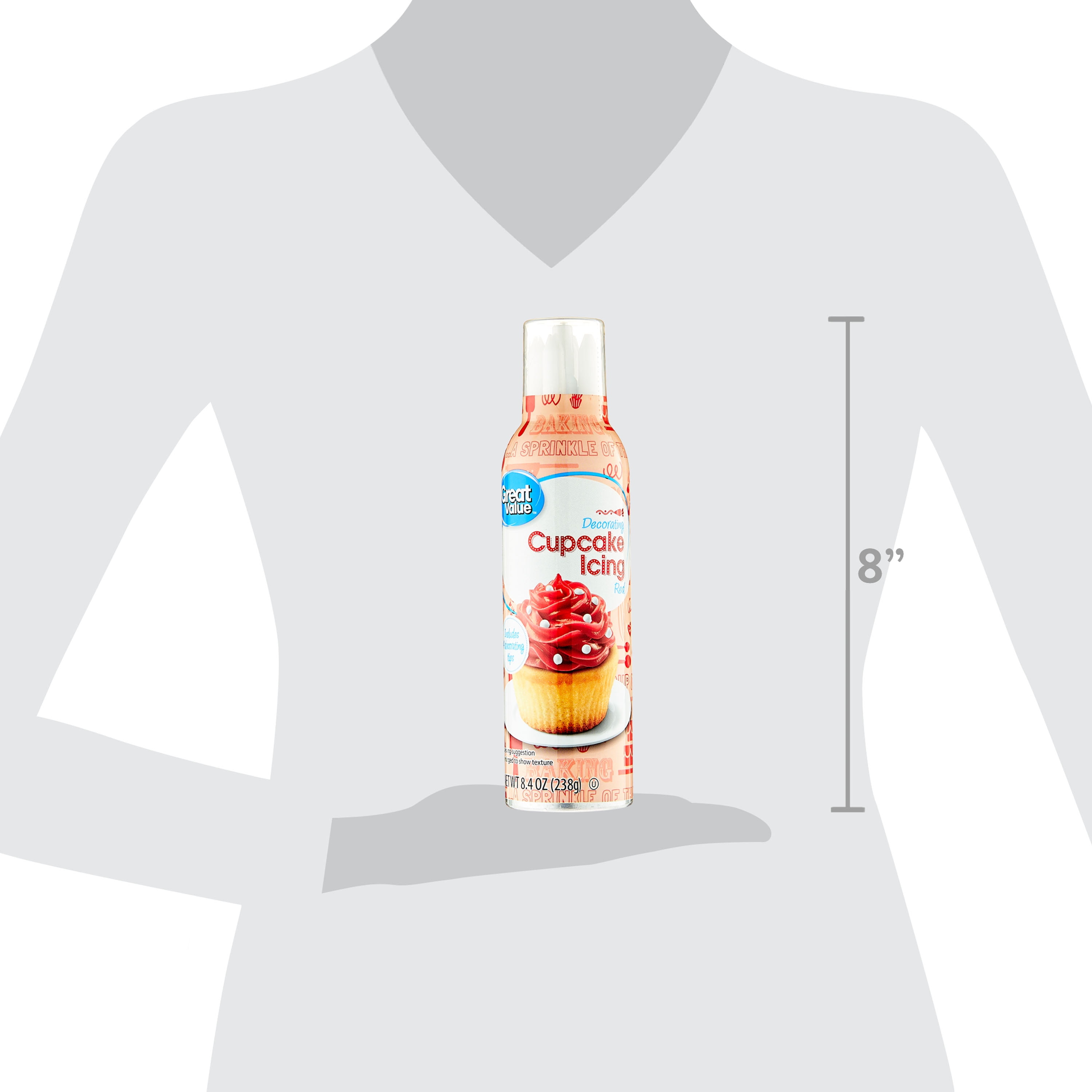 (3 pack) Great Value Red Cupcake Icing, 8.4 oz