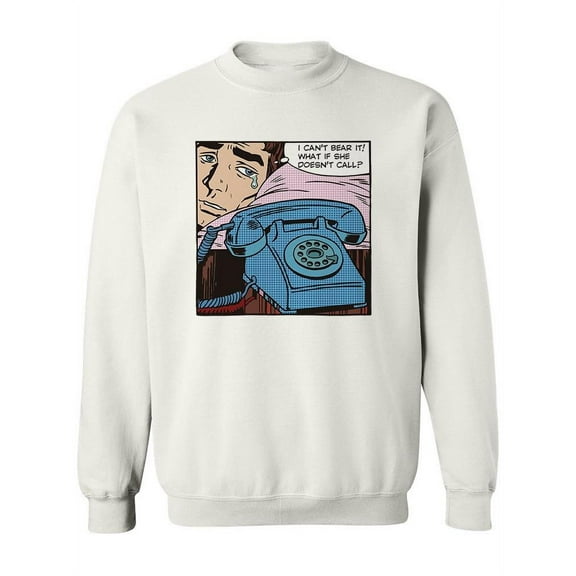 Pop Art Man Crying Sweatshirt Women -Image by Shutterstock, Female Small