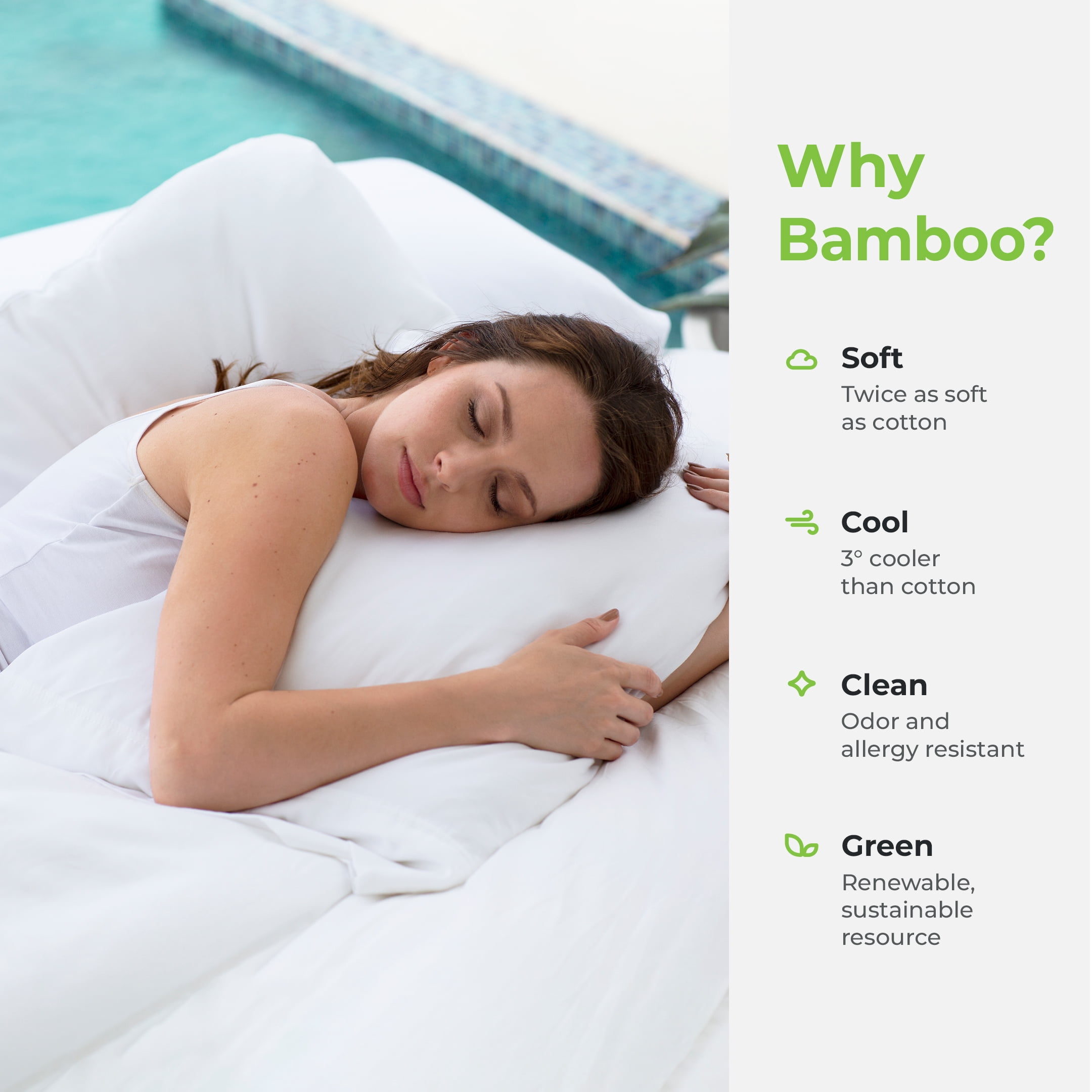 Cariloha Resort Bamboo Viscose 4-Piece Bed Sheet Set - Cooling, Odor-Resistant, Sustainable, Hypoallergenic, Soft and Durable - Flat and Fitted Sheets and Two Pillowcases - Queen - Ocean Mist