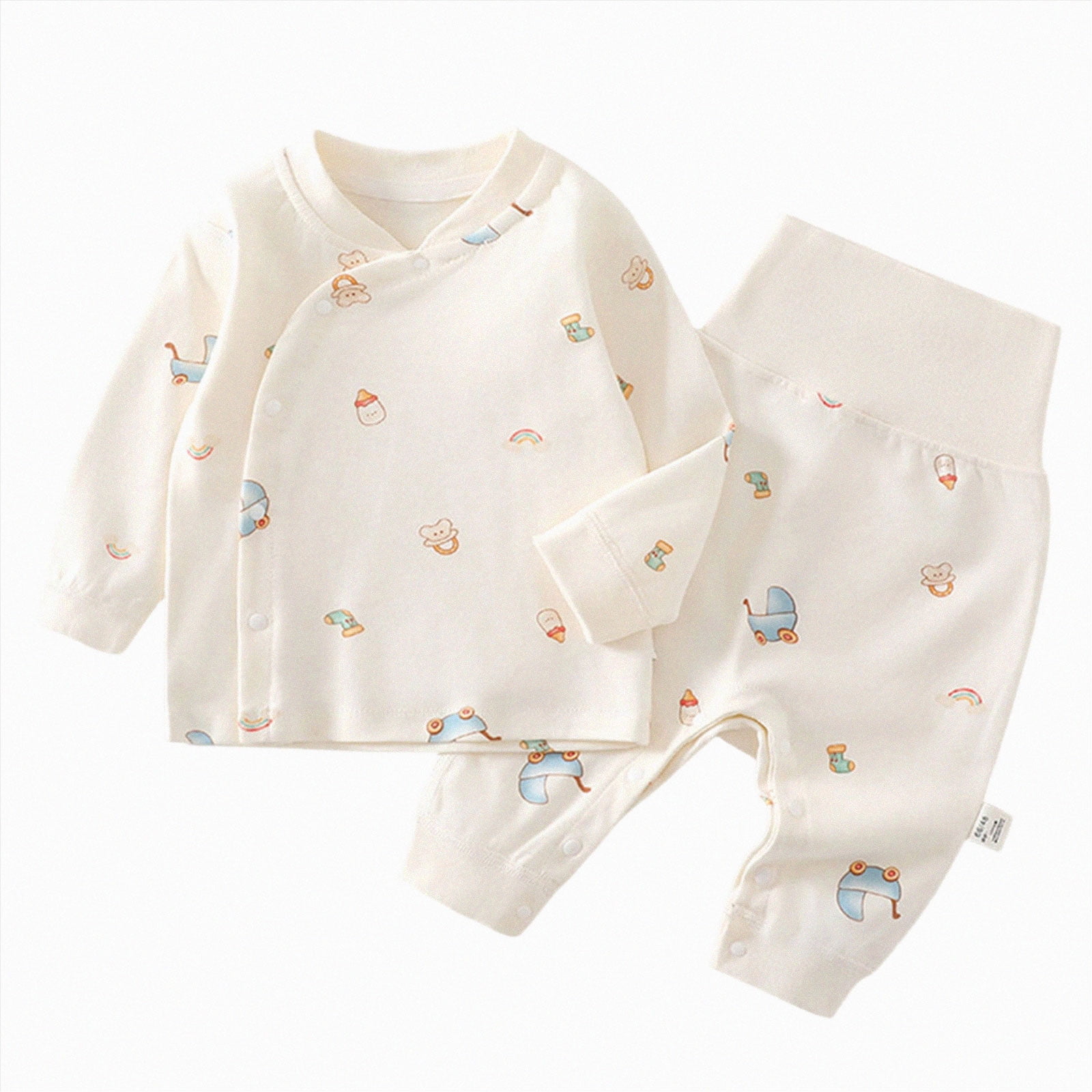 Gubotare 100% Cotton Baby Boys Girls Pajamas Set Long Sleeve Sleepwear (Blue 18-24 Months)
