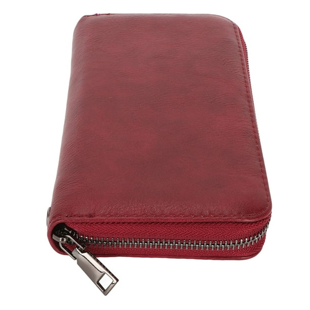 Cartera para Tarjetas de Crédito de Cuero PU 36 Ranuras para Tarjetas Bloqueo RFID Cierre de Cremallera Gran Capacidad Liviana y Portátil con Correa de Mano para Efectivo ANGGREK Otros