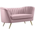 thumbnail image 2 of Home Square 2-Piece Set with Contemporary Velvet Loveseat and Sofa in Pink, 2 of 8