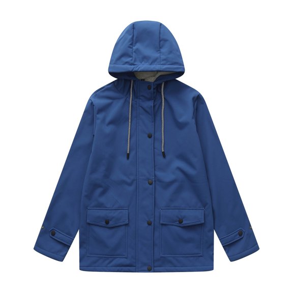 cocolona Womens Winter Fleece Coats Waterproof Windproof Outdoor Long Sleeve Zipper Hooded Jacket Warm Outwear with Pockets