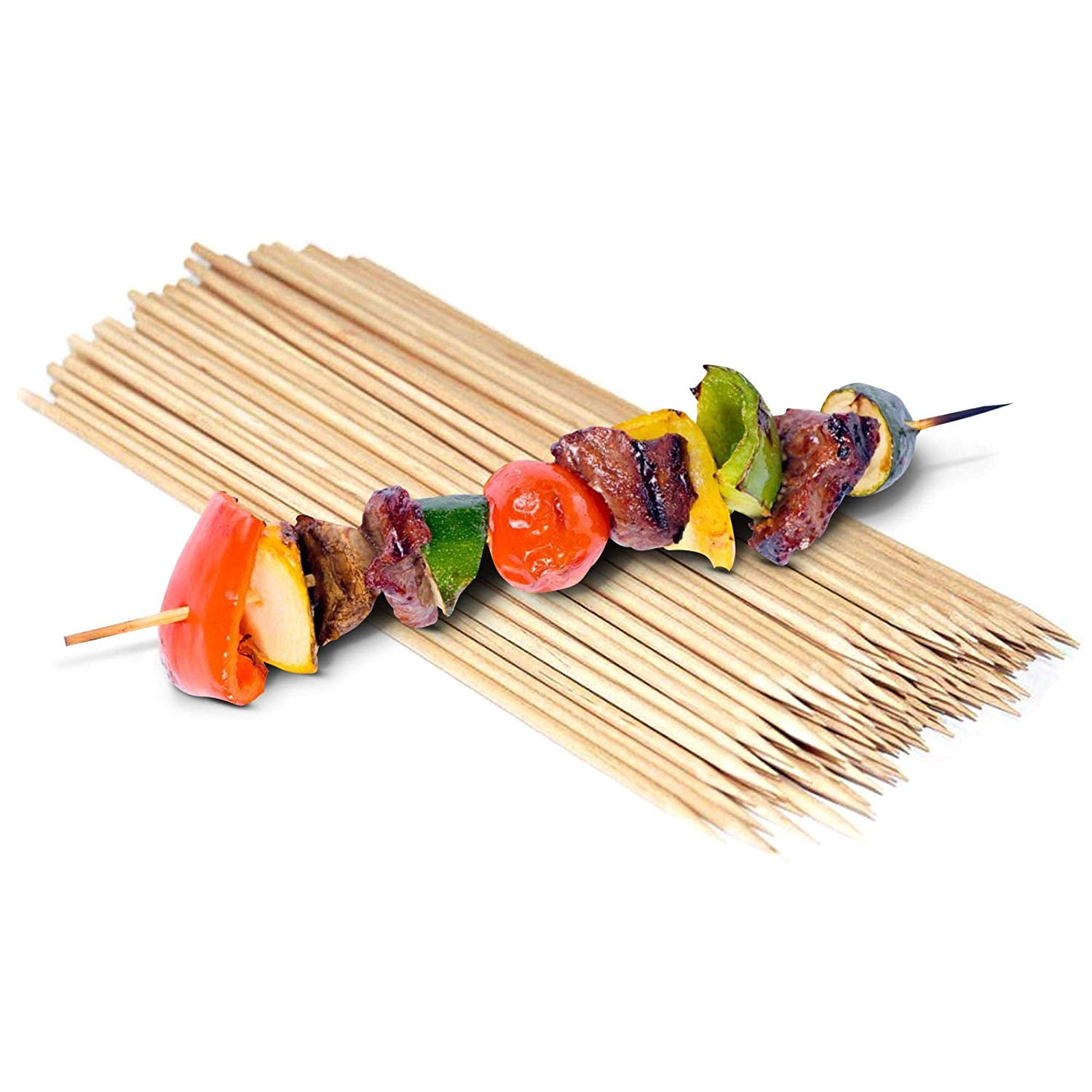 100 Pack Skewers,Bamboo Skewers for Grilling,BBQ,Fruit Kitchen,Party,Chocolate 