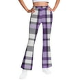 thumbnail image 3 of Frostluinai Yoga Flare Pants for Girl Fleece Lined Plaid Bell Bottoms High Waist Warm Gym Bootcut Pants Warm Winter Leggings 5-16Y, 3 of 7
