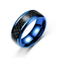 thumbnail image 1 of Anillo de acero inoxidable con parche de fibra de carbono creativo de moda de joyería Buen material Diseño de moda, 1 of 5