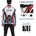 thumbnail image 4 of Men's Cycling Jersey with 3 Rear Pocket Bike Shirts for Men Long Sleeve Full Zipper Cycling Clothing Red S, 4 of 9