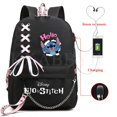 thumbnail image 1 of Disney-Mochila de Stitch para mujer, morral escolar con carga Usb, para adolescentes, niñas y niños, para ordenador portátil, de viaje Fivean unisex, 1 of 2