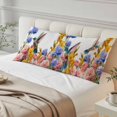 thumbnail image 4 of Hummingbirds Body Pillow Covers 20"x60", Spring Summer Watercolor Flowers Plant Soft Brushed Microfiber Breathable Throw Pillow Covers, Pillowcase with Zipper for Couch Sofa Bedroom Living Room, 4 of 9