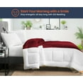 thumbnail image 2 of SGI Super King Plus Contrast Comforter Set Microfiber Fill 3 Piece Burgundy, 2 of 5