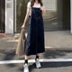 thumbnail image 1 of Generic Denim Suspender Skirt Women's Clothing Small Spring New High Waist Slimming Fashionable All-Match Split Mid-Length Dress, 1 of 1