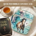 thumbnail image 7 of FOR U DESIGNS Horse Eustoma Flower Print Bible Cover Bible Holder Case Handbag with Handle, Large Capacity Bible Carrier Tote Bag Study Bible Carrying Cases Christian Gifts, 7 of 7