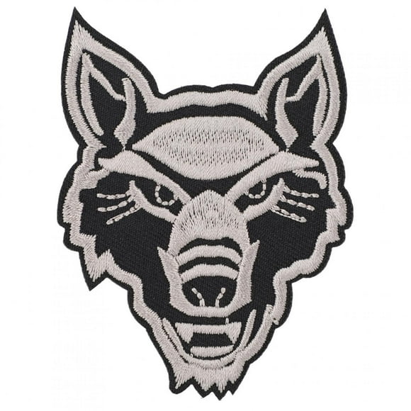 Patch 6pcs lindo lobo Cachorro Patch Patch Head Wolf Head Iron En Apliques Tiradora de Bricolaje Cabeza de Tela StickerGray Head Wolf