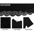 thumbnail image 6 of WellSize Women Plus Size Tops Casual Lace Tunic Blouse Summer Crew Neck Short Sleeve Shirts, 6 of 8