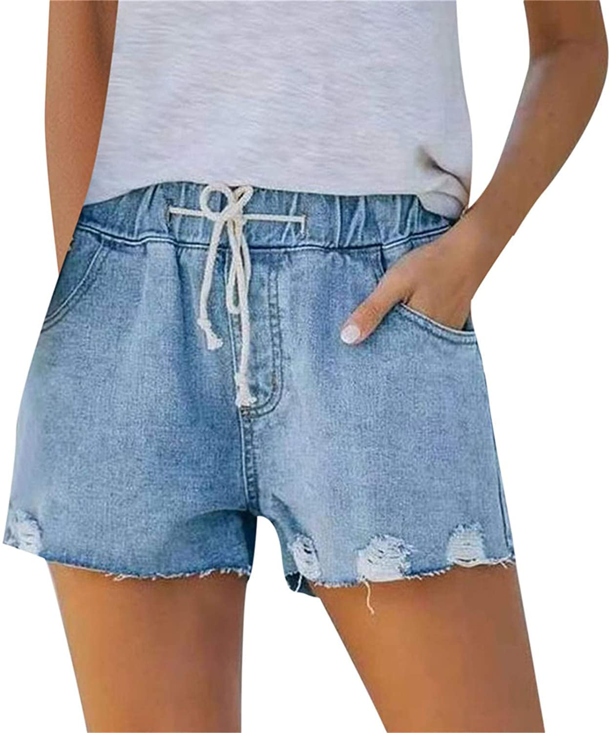 Denim Shorts Frayed Distressed Jean 