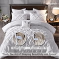 thumbnail image 5 of Pinch Pleated Duvet Cover Set 1200TC 100% Cotton Luxurious Home 3-Piece 1-Pinch Duvet Cover 2-Pinch Pillowcase Zipper Tie Closure Pack of 1, 5 of 6