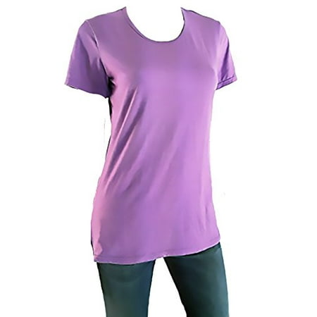 Degree Tee Shirts - 32 Degrees Weatherproof Womens Cool Tee Short Sleeve COLOR:H.DP LAVENDER SIZE:L I