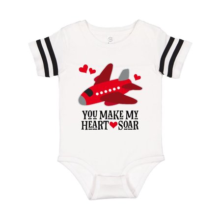 

Inktastic Valentines Day Airplane Hearts Gift Baby Boy or Baby Girl Bodysuit