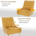 thumbnail image 6 of SEYNAR Modern Glam Faux Leather Dining Chairs Set of 4, Upholstered Vanity Chair with Gold Legs for Living Room Restaurant(MUSTARD), 6 of 6