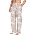 thumbnail image 2 of Uemuo Cute Rabbit Pattern Men's Wide Leg Palazzo Lounge Pants with Pockets Light Weight Loose Comfy Casual Pajama Pants-X-Large, 2 of 9