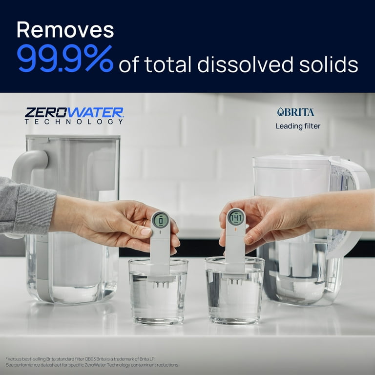 ZeroWater 10 Cup Water Filtration Pitcher with 5-Stage Advanced