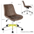 thumbnail image 2 of Costway Mid Back Office Chair Armless Adjustable PU Leather Task Swivel Chair, 2 of 2
