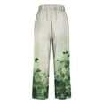thumbnail image 5 of QATAINLAV St Pattys Day Women's Holiday Wide Leg Pants 2025 Summer Comfy Lightweight Linen Beach Pants Casual Elastic Waist Yoga Pants with Pockets Green XXXXL Holiday Sales, 5 of 6