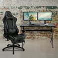 thumbnail image 2 of Flash Furniture Optis Black Gaming Desk and Gray Footrest Reclining Gaming Chair Set with Cup Holder, Headphone Hook & 2 Wire Management Holes, 2 of 13