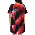 thumbnail image 3 of Picia Closeup Red Flamingo Portrait Pajamas Sets for Women Soft Short-Sleeved Pjs with Lounge Shorts Two Piece Sleepwear-Medium, 3 of 9