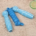 thumbnail image 4 of Cuerda de saltar ajustable de madera para fitness, para niños, estudiantes, adultos, juguete azul, 4 of 13