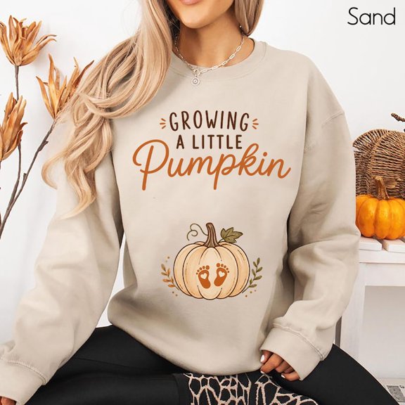 Growing A Little Pumpkin Sweatshirt, Fall Maternity Shirt, New Baby Gift, Pregnancy Announcement Tee, Maternity Tee, Pregnancy Shirt