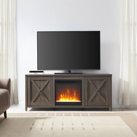 Camden&Wells - Granger Crystal Fireplace TV Stand for Most TVs up to 65" - Alder Brown