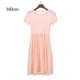 thumbnail image 1 of Sonducket Vestido de color sólido de manga corta con cuello plisado de Elenxs Gril conjuntos de ropa rosado rojo 140cm Sonducket AP002630-05, 1 of 5