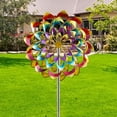 thumbnail image 3 of Dserhfy Colorful Flower Wind Spinner with Stake Weather-proof Outdoor Garden Yard Lawn Metal Rotary Windmill Ground Spike Decoration, 3 of 8