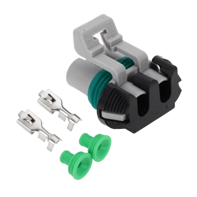 Unique Bargains 1 Set 2 Pins Radiator Fan Assembly Connector Plug for Buick Female Adapter Terminal Housing Plug Connector No.15363993