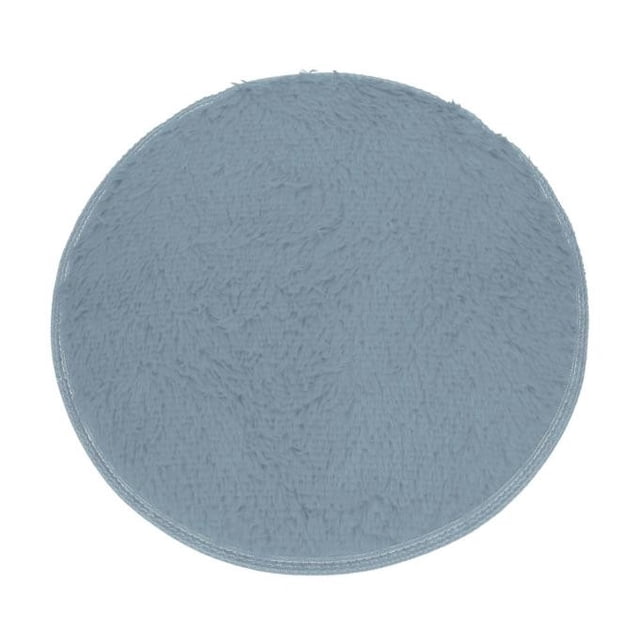Bathroom Rug Non Slip, ZZkhGO Soft Absorbent Round Bath Mat, Quick Dry Coral Fleece Floor Mat for Bedroom Shower 40cm Diameter, Gray