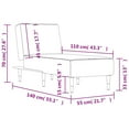 thumbnail image 4 of vidaXL Chaise Longue Black Velvet, 4 of 5