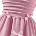 thumbnail image 5 of HAOTAGS Smock Dress Girls,Bow Spaghetti Strap Solid Color Smocked Bodice Pink 11-12T, 5 of 9