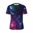 thumbnail image 4 of T Shirt For Men Purple Blue Galaxy Nebula Running T-Shirt Stardust Graphic Novelty Male Tee Shirt Su, 4 of 7