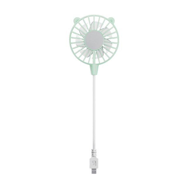 Mini ventilador USB portátil multiusos para ascensores y colas. Verde claro
