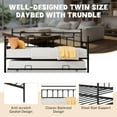 thumbnail image 4 of UHOMEPRO Twin Daybed with Trundle Included, Metal Daybed Frame with Pull-Out Trundle Bed, No Box Spring Needed, Twin Size Daybed Sofa Bed for Bedroom Living Room, Black, 4 of 10