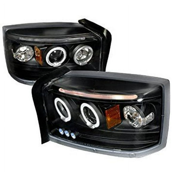 Spec-D Tuning 2LHP-DAK05JM-TM Dodge Dakota Dual Halo Led Projector Black Head Lights Pair