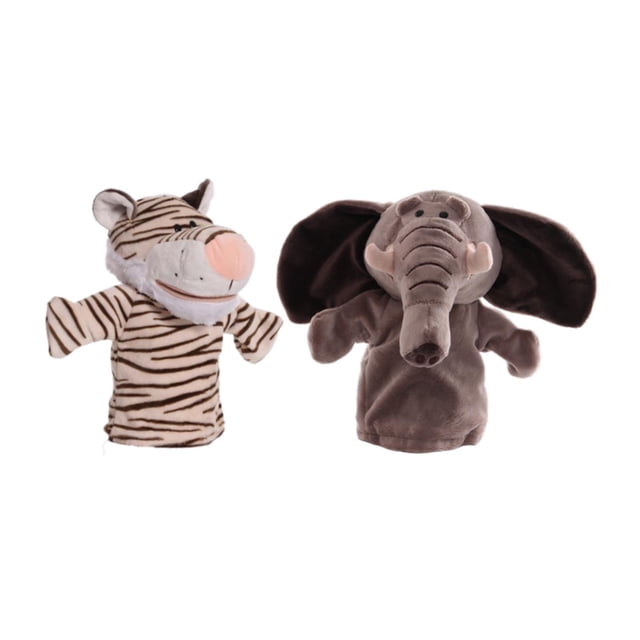 2 piezas de marionetas de mano de animales, juguetes educativos para contar historias, enseñar a los niños, marionetas de mano, juguete de peluche de