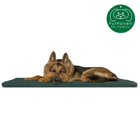 FurHaven Pet Kennel Pad | Reversible Two-Tone Water-Resistant Crate or Kennel Pad Pet Bed for Dogs & Cats, Green/Gray, Extra Large